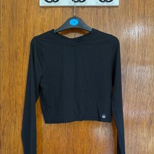 Gilly Hicks Black Long Sleeve Crop Top